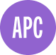 The letters APC in a purple circle to represent activated protein C (APC).